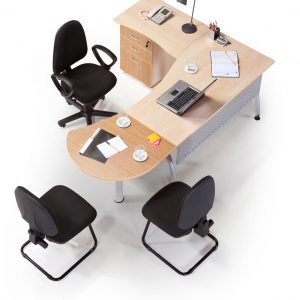 Office furniture on a white background top view
